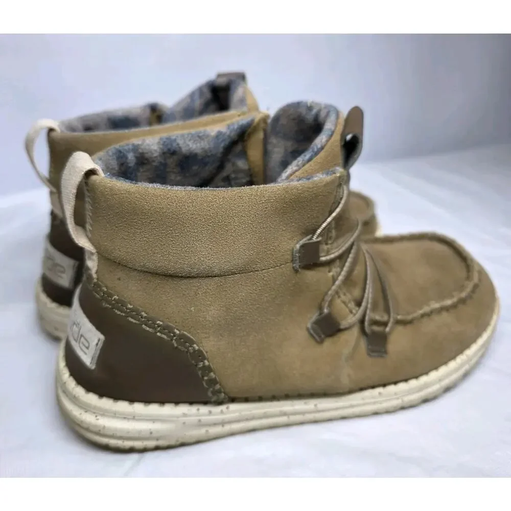 Hey Dude Womens Lea Ankle Boots Chestnut Women's US Size 8 Slip On Shoes